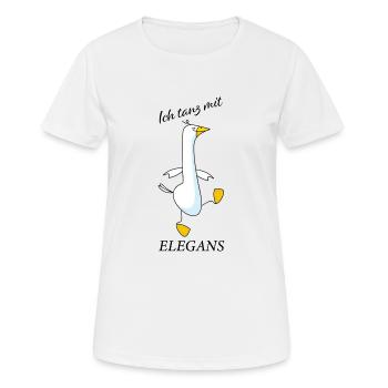 Tanzende Gans - Frauen T-Shirt atmungsaktiv - Weiß - Vorne - AI Model Female 172 dark (172cm)
