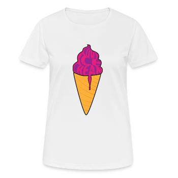 Love Ice Cream mûre violet rose - T-shirt respirant Femme - blanc - Devant - AI Model Female 172 dark (172cm)