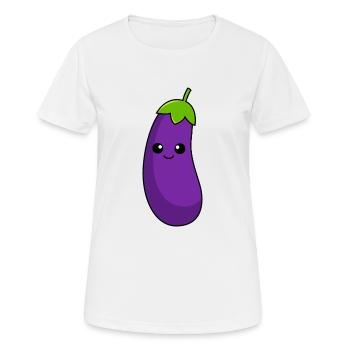 Aubergine Comic - Frauen T-Shirt atmungsaktiv - Weiß - Vorne - AI Model Female 172 dark (172cm)