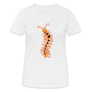 Skolopender Hundertfüsser Centipede giftig gift - Frauen T-Shirt atmungsaktiv - Weiß - Vorne - AI Model Female 172 dark (172cm)