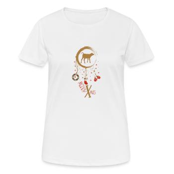 Kalb Weihnachten Weihnachtstraumfänger - Frauen T-Shirt atmungsaktiv - Weiß - Vorne - AI Model Female 172 dark (172cm)