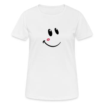 smiley kiss - Frauen T-Shirt atmungsaktiv - Weiß - Vorne - AI Model Female 172 dark (172cm)