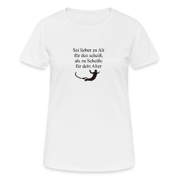 Bunjee Jumping lieber zu alt für den Scheiß :) - Frauen T-Shirt atmungsaktiv - Weiß - Vorne - AI Model Female 172 dark (172cm)