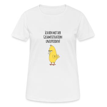 Ich bin mit der Gesamtsituation unzufrieden-Vogel - Frauen T-Shirt atmungsaktiv - Weiß - Vorne - AI Model Female 172 dark (172cm)