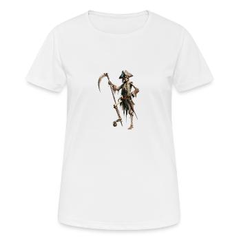 Pirate d’os avec faux - T-shirt respirant Femme - blanc - Devant - AI Model Female 172 dark (172cm)