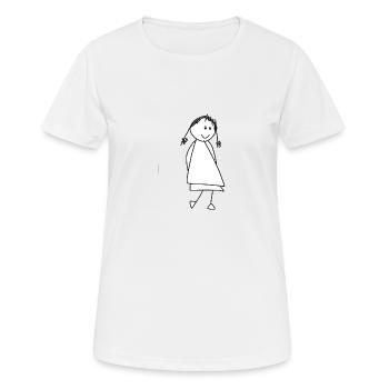 Mädchen,Puppe,Strichmännchen,Geschenk,lustig,cool, - Frauen T-Shirt atmungsaktiv - Weiß - Vorne - AI Model Female 172 dark (172cm)