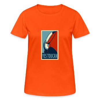 Yes toucan - T-shirt respirant Femme - orange néon - Devant - AI Model Female 172 dark (172cm)