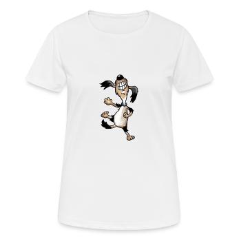 Chien dansant - T-shirt respirant Femme - blanc - Devant - AI Model Female 172 dark (172cm)