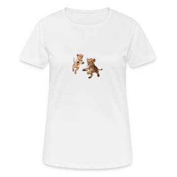 Lion cubs - Women's Breathable T-Shirt - white - Front - AI Model Female 172 dark (172cm)