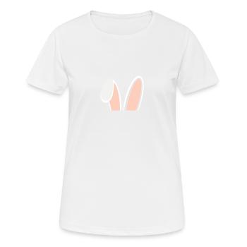 Oreilles de lapin - T-shirt respirant Femme - blanc - Devant - AI Model Female 172 dark (172cm)