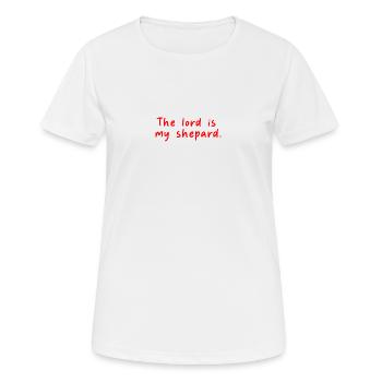 The lord is my shepard - Jesus Christ - Women's Breathable T-Shirt - white - Front - AI Model Female 172 dark (172cm)