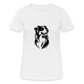 Portrait flou de chien de berger australien - T-shirt respirant Femme - blanc - Devant - AI Model Female 172 dark (172cm)