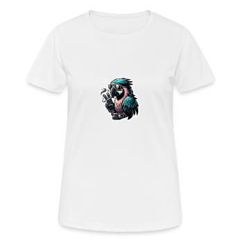 Perroquet décontracté en lunettes de soleil - T-shirt respirant Femme - blanc - Devant - AI Model Female 172 dark (172cm)