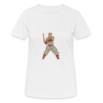 Baseball - Frauen T-Shirt atmungsaktiv - Weiß - Vorne - AI Model Female 172 dark (172cm)