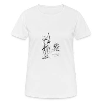 tir à l'arc - T-shirt respirant Femme - blanc - Devant - AI Model Female 172 dark (172cm)