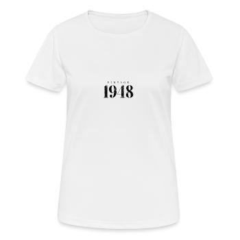 Jahrgang 1948 Geburtstag Slogan Phrase - Frauen T-Shirt atmungsaktiv - Weiß - Vorne - AI Model Female 172 dark (172cm)