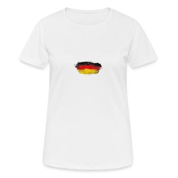 Deutschland Splatter - Frauen T-Shirt atmungsaktiv - Weiß - Vorne - AI Model Female 172 dark (172cm)