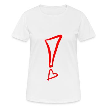 Point d'exclamation avec coeur rouge - T-shirt respirant Femme - blanc - Devant - AI Model Female 172 dark (172cm)