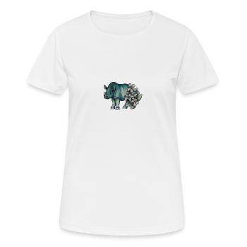 Java-Nashorn - Frauen T-Shirt atmungsaktiv - Weiß - Vorne - AI Model Female 172 dark (172cm)