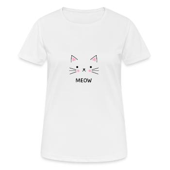 Meow meow cat cat face - Women's Breathable T-Shirt - white - Front - AI Model Female 172 dark (172cm)