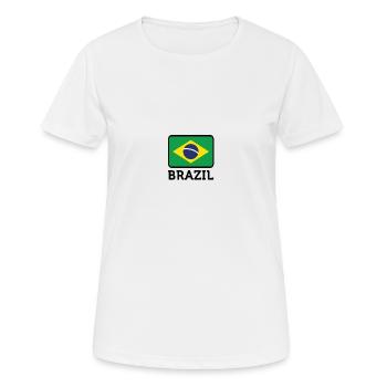 Drapeau national du Brésil - T-shirt respirant Femme - blanc - Devant - AI Model Female 172 dark (172cm)