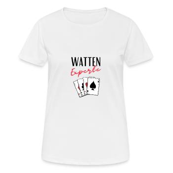 Watten Experte - Frauen T-Shirt atmungsaktiv - Weiß - Vorne - AI Model Female 172 dark (172cm)