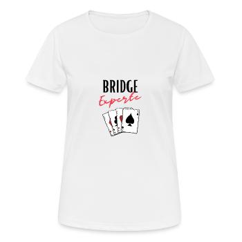 Bridge Experte - Frauen T-Shirt atmungsaktiv - Weiß - Vorne - AI Model Female 172 dark (172cm)