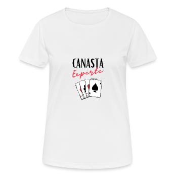 Canasta Experte - Frauen T-Shirt atmungsaktiv - Weiß - Vorne - AI Model Female 172 dark (172cm)