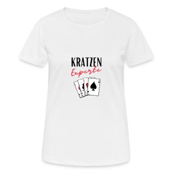 Kratzen Experte - Frauen T-Shirt atmungsaktiv - Weiß - Vorne - AI Model Female 172 dark (172cm)