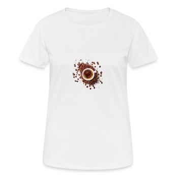 Morning coffee - Women's Breathable T-Shirt - white - Front - AI Model Female 172 dark (172cm)