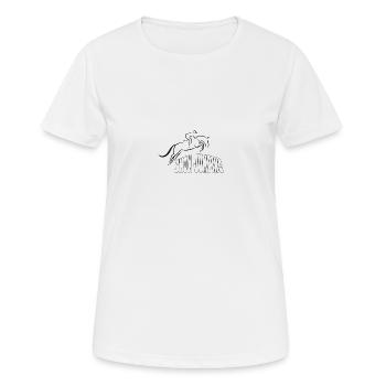 SHOW JUMPING - Frauen T-Shirt atmungsaktiv - Weiß - Vorne - AI Model Female 172 dark (172cm)