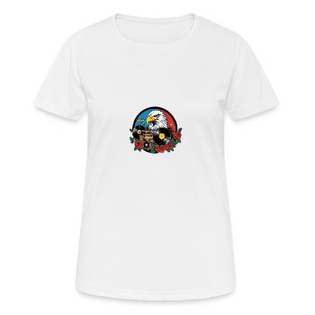 Adler Rockmusik - Frauen T-Shirt atmungsaktiv - Weiß - Vorne - AI Model Female 172 dark (172cm)
