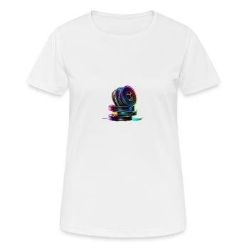 TAPES, recordings - Women's Breathable T-Shirt - white - Front - AI Model Female 172 dark (172cm)