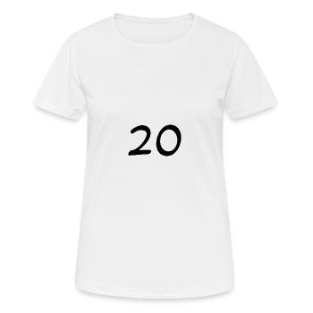 20. 20 JAHRE. 20-JÄHRIGES JUBILÄUM. 20-JÄHRIGES JUBILÄUM. - Frauen T-Shirt atmungsaktiv - Weiß - Vorne - AI Model Female 172 dark (172cm)
