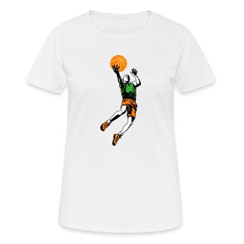 Basketball Basketball Basketball - Frauen T-Shirt atmungsaktiv - Weiß - Vorne - AI Model Female 172 dark (172cm)