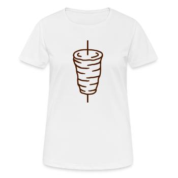 Döner am Spieß - Frauen T-Shirt atmungsaktiv - Weiß - Vorne - AI Model Female 172 dark (172cm)