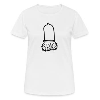 Penis - Frauen T-Shirt atmungsaktiv - Weiß - Vorne - AI Model Female 172 dark (172cm)