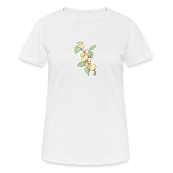 Un brin d’abricots ou de pêches - T-shirt respirant Femme - blanc - Devant - AI Model Female 172 dark (172cm)