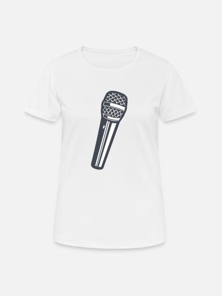 Mikrofon - Andningsaktiv T-shirt dam - vit