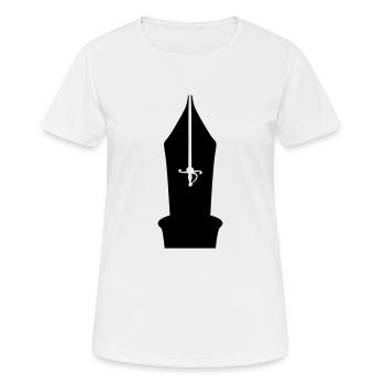 Schriftsteller Feder - Frauen T-Shirt atmungsaktiv - Weiß - Vorne - AI Model Female 172 dark (172cm)