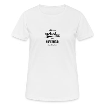 Fleischer - Frauen T-Shirt atmungsaktiv - Weiß - Vorne - AI Model Female 172 dark (172cm)