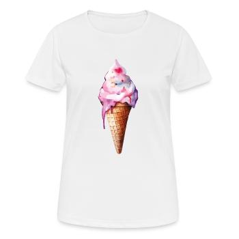Eiscreme - Frauen T-Shirt atmungsaktiv - Weiß - Vorne - AI Model Female 172 dark (172cm)