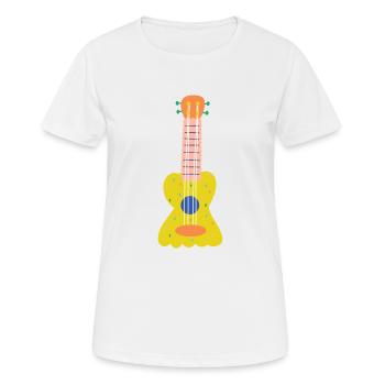 Guitare jaune - T-shirt respirant Femme - blanc - Devant - AI Model Female 172 dark (172cm)