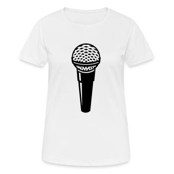 microphone - Women's Breathable T-Shirt - white - Front - AI Model Female 172 dark (172cm)