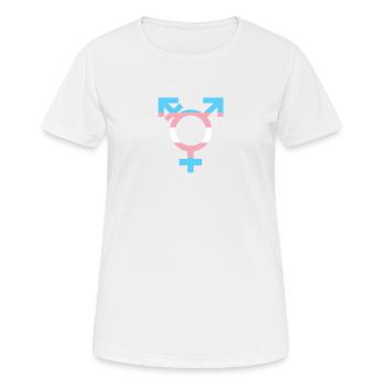 Transgender-Symbol - Frauen T-Shirt atmungsaktiv - Weiß - Vorne - AI Model Female 172 dark (172cm)