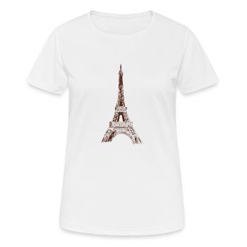 Tour Eiffel Paris, Tour Eiffel, dessin, France - T-shirt respirant Femme - blanc - Devant - AI Model Female 172 dark (172cm)