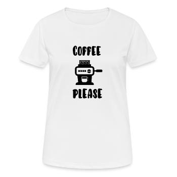 Kaffee bitte - Frauen T-Shirt atmungsaktiv - Weiß - Vorne - AI Model Female 172 dark (172cm)