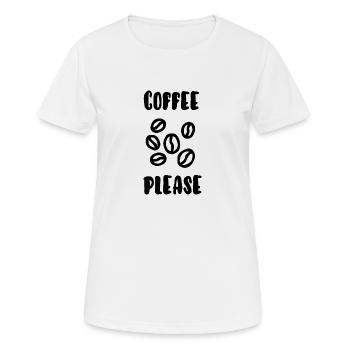 Kaffee bitte - Frauen T-Shirt atmungsaktiv - Weiß - Vorne - AI Model Female 172 dark (172cm)