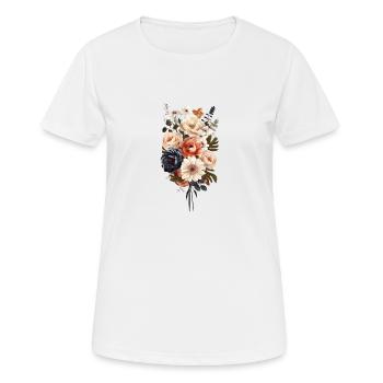 Wunderschönes Boho Blumen Herbarium Pastell - Frauen T-Shirt atmungsaktiv - Weiß - Vorne - AI Model Female 172 dark (172cm)