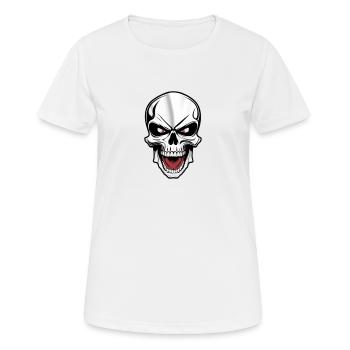 Rockmusik Totenkopf - Frauen T-Shirt atmungsaktiv - Weiß - Vorne - AI Model Female 172 dark (172cm)